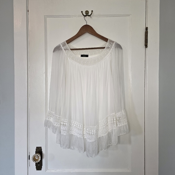 Cherishh Italian Poet’s Blouse – Size L - White - Picture 1 of 7
